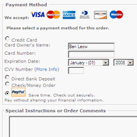 Payment Information Page